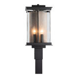 Kingston Outdoor Post Lantern, shown in Coastal Black, Translucent Soft Gold, by Hubbardton Forge