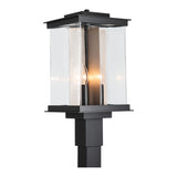 Kingston Outdoor Post Lantern, shown in Coastal Black, Translucent Soft Gold, by Hubbardton Forge