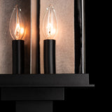 Kingston Outdoor Post Lantern detail in Coastal Black, Translucent Soft Gold, by Hubbardton Forge