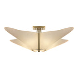Kirigami Semi-Flush Mount in Modern Brass by Hubbardton Forge