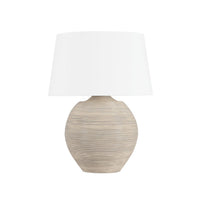 Kitchawan Table Lamp - Aged Brass with Ceramic Artisan Cream by Hudson Valley