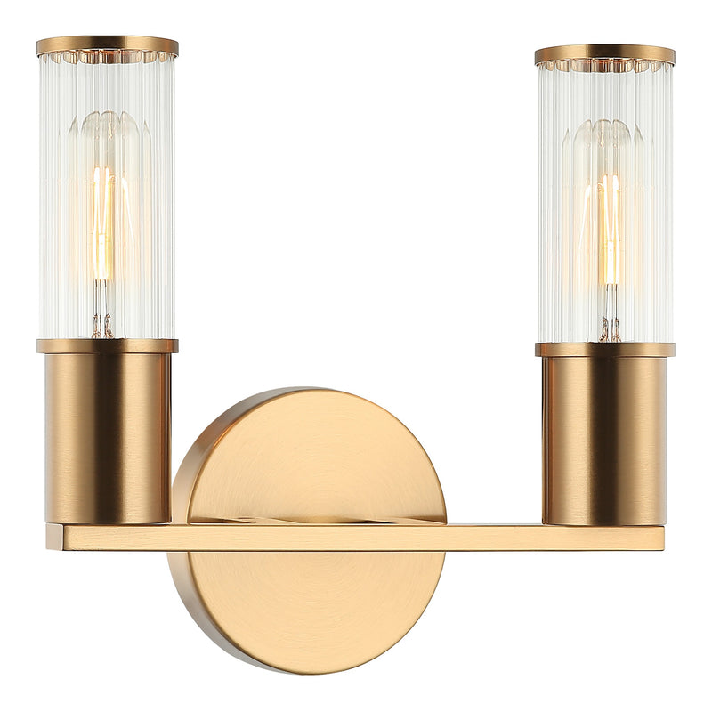 Klarice Linear Wall Sconce 2 Light Aged Gold Brass
