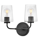 Kline Vanity Light 2 Light Black Clear By Lark Living - Side View1