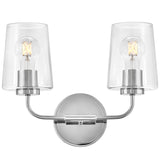 Kline Vanity Light 2 Light Chrome Clear By Lark Living