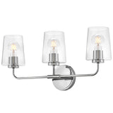 Kline Vanity Light 3 Light Chrome Clear By Lark Living - Side View1