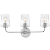 Kline Vanity Light 3 Light Chrome Clear By Lark Living 