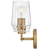 Kline Vanity Light 3 Light Heritage Brass Clear By Lark Living - Side View3