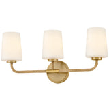 Kline Vanity Light 3 Light Lacquered Brass Natural By Lark Living - Side View1