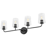 Kline Vanity Light 4 Light Black Clear By Lark Living - Side View2