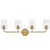 Kline Vanity Light 4 Light Heritage Brass Clear By Lark Living