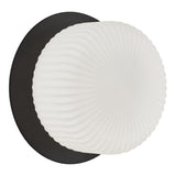 Knobbel Wall Sconce 1 Light Matte Black Opal Ribbed