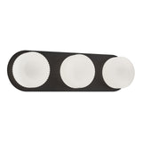 Knobbel Wall Sconce 3 Light Matte Black Opal Ribbed