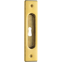 Knurled Rectangular Pocket Door Pull in Polished Brass by Colombo Design