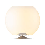 Sphere Battery Wine Cooler Lamp - Brushed Silver, lit