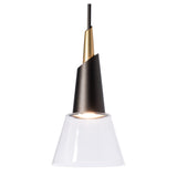 Kora Mini Pendant, shown in Oil Rubbed Bronze, Modern Brass, by Hubbardton Forge