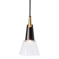 Kora Mini Pendant, shown in Oil Rubbed Bronze, Modern Brass, by Hubbardton Forge