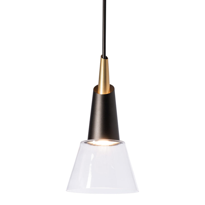 Kora Mini Pendant, shown in Oil Rubbed Bronze, Modern Brass, by Hubbardton Forge