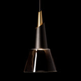 Kora Mini Pendant detail in Oil Rubbed Bronze, Modern Brass, by Hubbardton Forge
