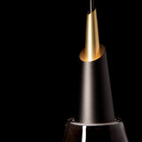 Kora Mini Pendant detail in Oil Rubbed Bronze, Modern Brass, by Hubbardton Forge