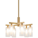 Kristof Chandelier Aged Gold Brass By Matteo - Front View