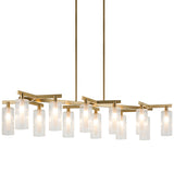 Kristof Linear Chandelier Aged Gold Brass By Matteo - Front View