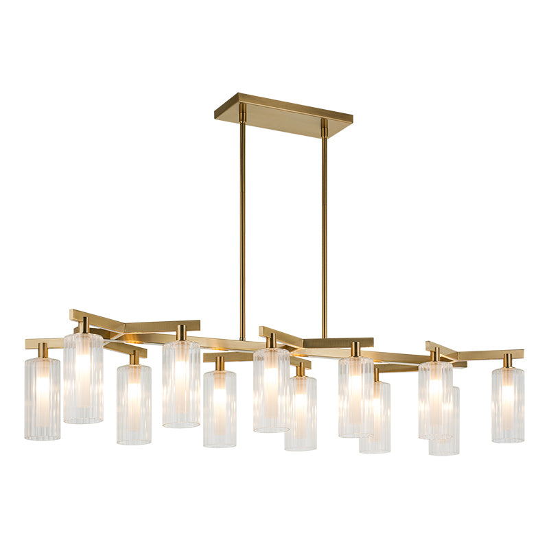 Kristof Linear Chandelier Aged Gold Brass By Matteo