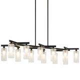Kristof Linear Chandelier Matte Black By Matteo - Front View