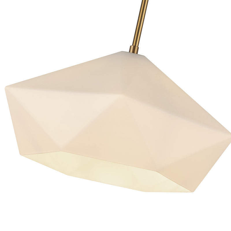 Krysta Pendant Light Brushed Gold Opal Matte Glass By Alora Detailed View