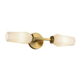 Krysta Wall Sconce Brushed Gold Opal Matte Glass 2 Light By Alora Side View