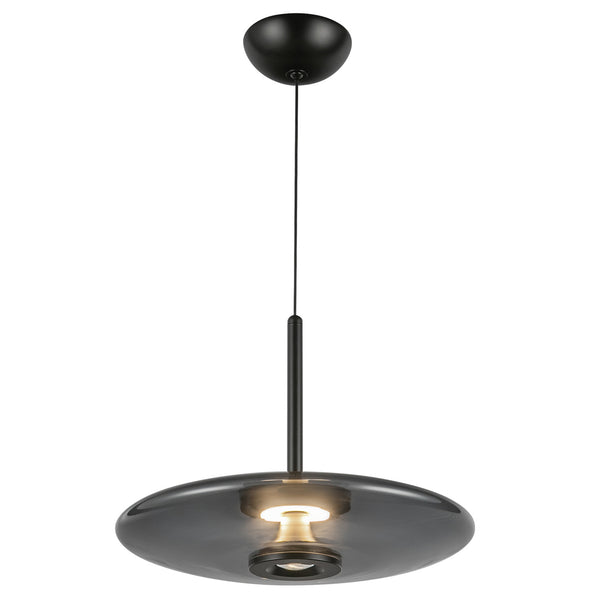 Kyoto Pendant Light Black Smoked By Kuzco Front View