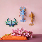 Lavender Lobster Wall Art, styled in an interior