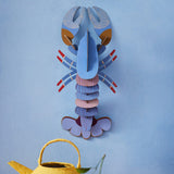 Lavender Lobster Wall Art, styled in an interior