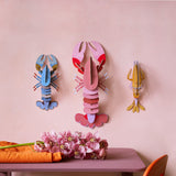 Lavender Lobster Wall Art, styled in an interior