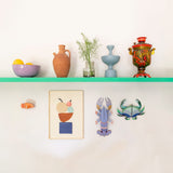 Lavender Lobster Wall Art, styled in an interior