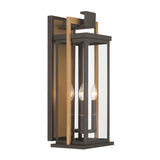 Lendel 9.75'' Twilight Bronze + Textured Gold Outdoor Sconce by Crystorama