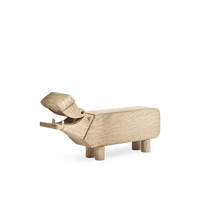 Kay Bojesen Liliput Hippo, Oak, H: 2.4" By Kay Bojesen
