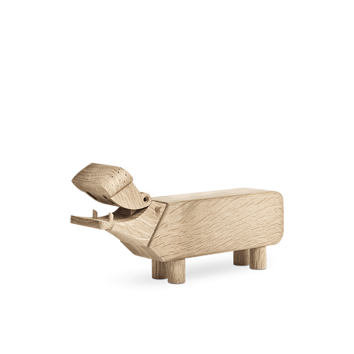 Kay Bojesen Liliput Hippo, Oak, H: 2.4" By Kay Bojesen