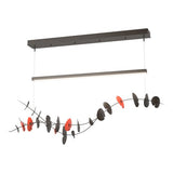 LILY LINEAR SUSPENSION BY HUBBARDTON FORGE, FINISH: OIL RUBBED BRONZE, ACCENT: SATIN RED, , | CASA DI LUCE LIGHTING