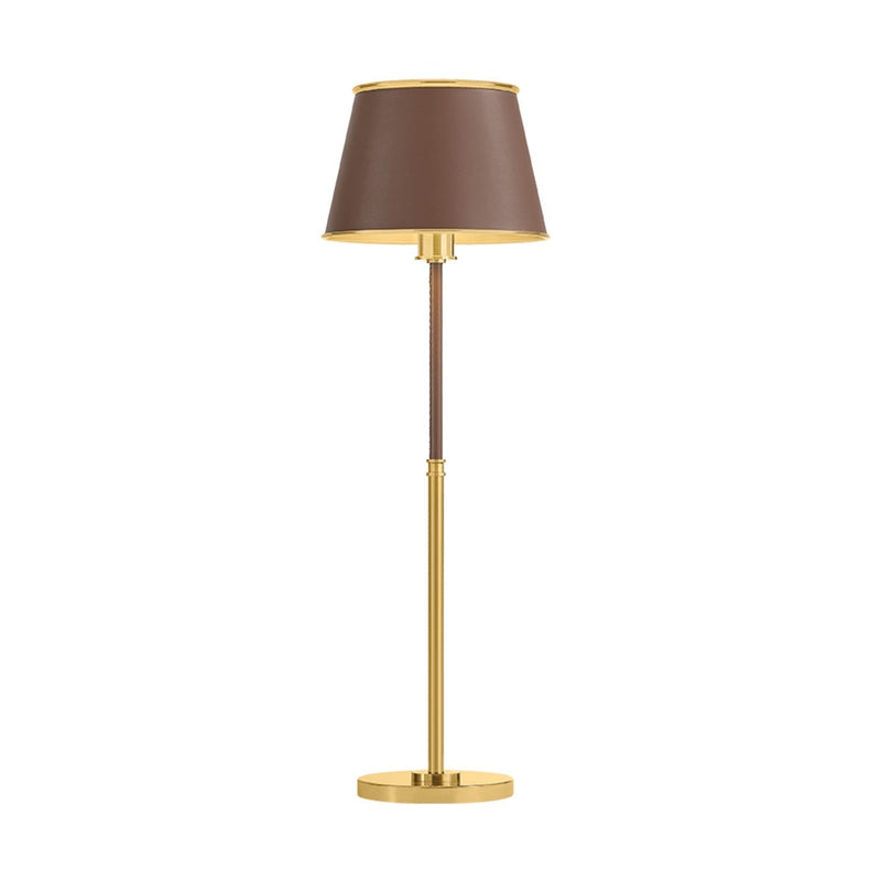 Lanesville Table Lamp - Aged Brass with Brown Leather by Hudson Valley