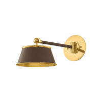 Lanesville Wall Sconce - Aged Brass with Brown Leather by Hudson Valley