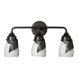 Lapas Vanity Light, shown in Oil Rubbed Bronze, Opal Glass, by Hubbardton Forge
