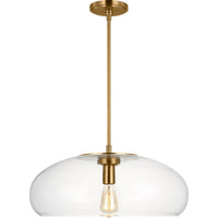 Largo Pendant — 21 1/2", Clear, Burnished Brass