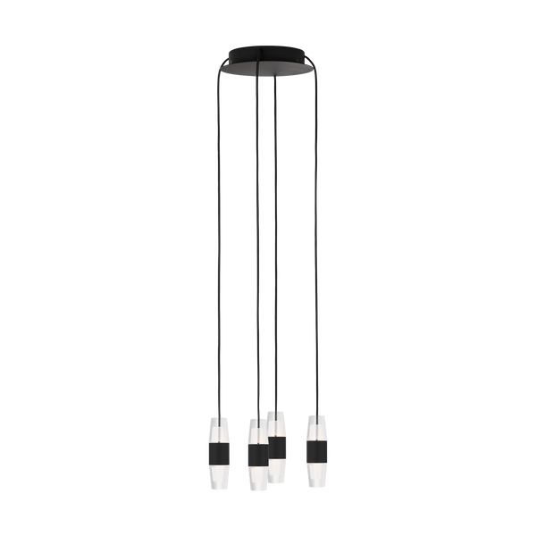 Lassell Chandelier Nightshade Black 4 Lights By Visual Comfort Modern
