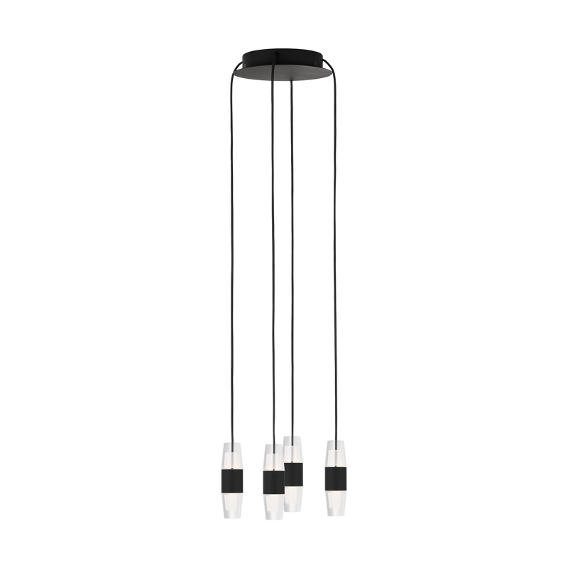 Lassell Chandelier Nightshade Black 4 Lights By Visual Comfort Modern