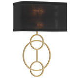 Laurel 2 Light Sconce Vibrant Gold Black By Crystorama - Side View