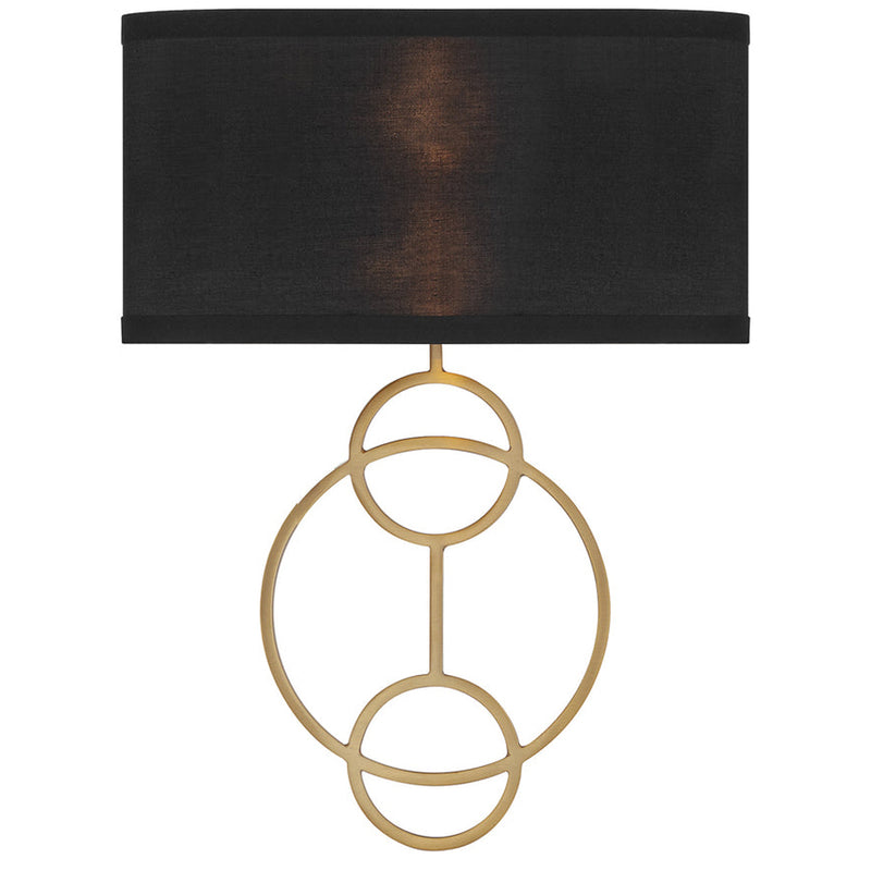 Laurel 2 Light Sconce Vibrant Gold Black By Crystorama