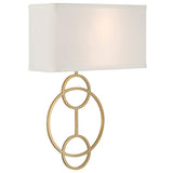 Laurel 2 Light Sconce Vibrant Gold White By Crystorama - Side View
