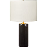 Lauren Table Lamp — White Linen, Black Ceramic | Black Ceramic