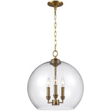 Lawler Orb Pendant — 16", Burnished Brass