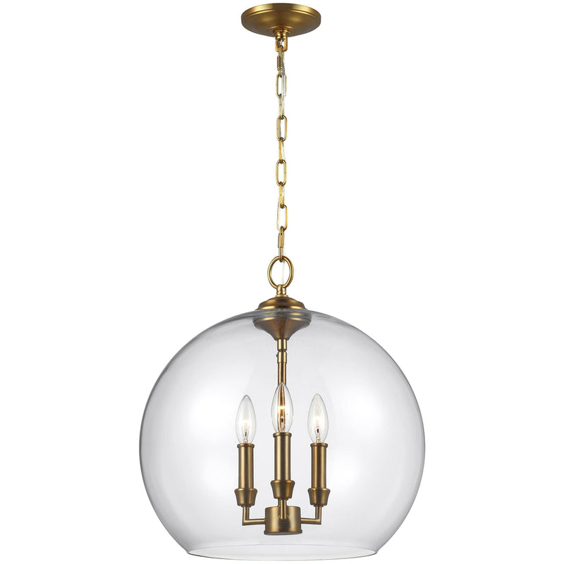 Lawler Orb Pendant — 16", Burnished Brass